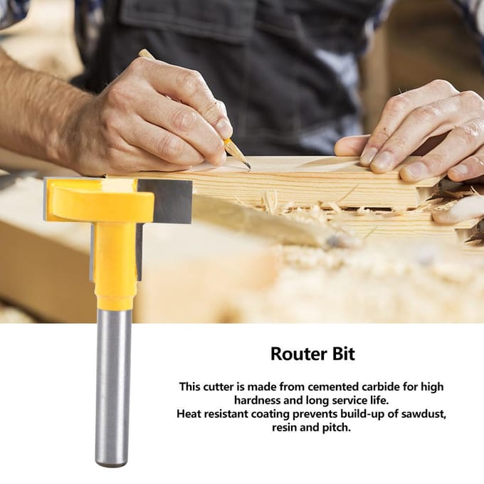 14 Schacht Gesoldeerd Hardmetaal T-gleuf Houtbewerking Freesbit Houtbewerking Snijder(Geel 27mm)