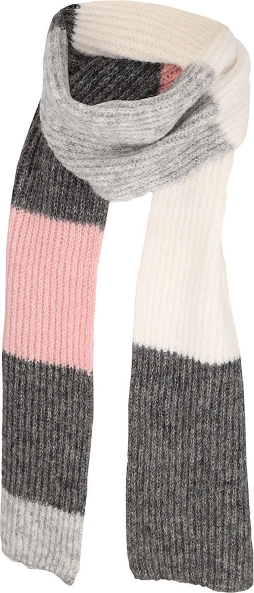 Winter Sjaal Meisjes Sjaal Grijs-Wit met Roze