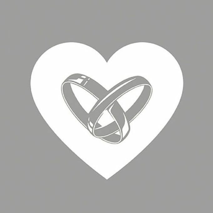 Lunch Servetten - Love Rings Silver