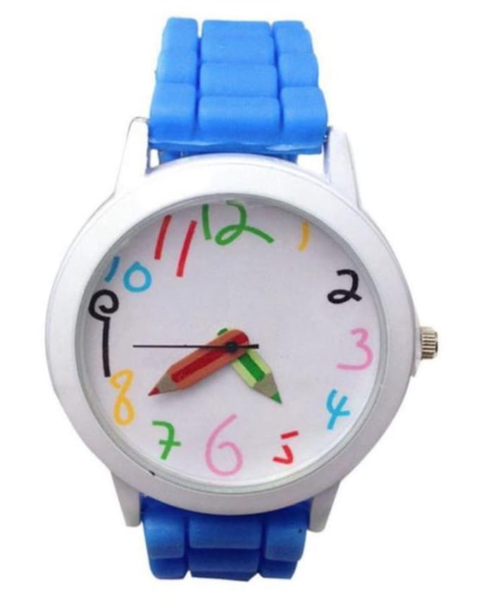 Hidzo Horloge Potlood - Ø 39 mm - Licht Blauw - Siliconen - In Horlogedoosje