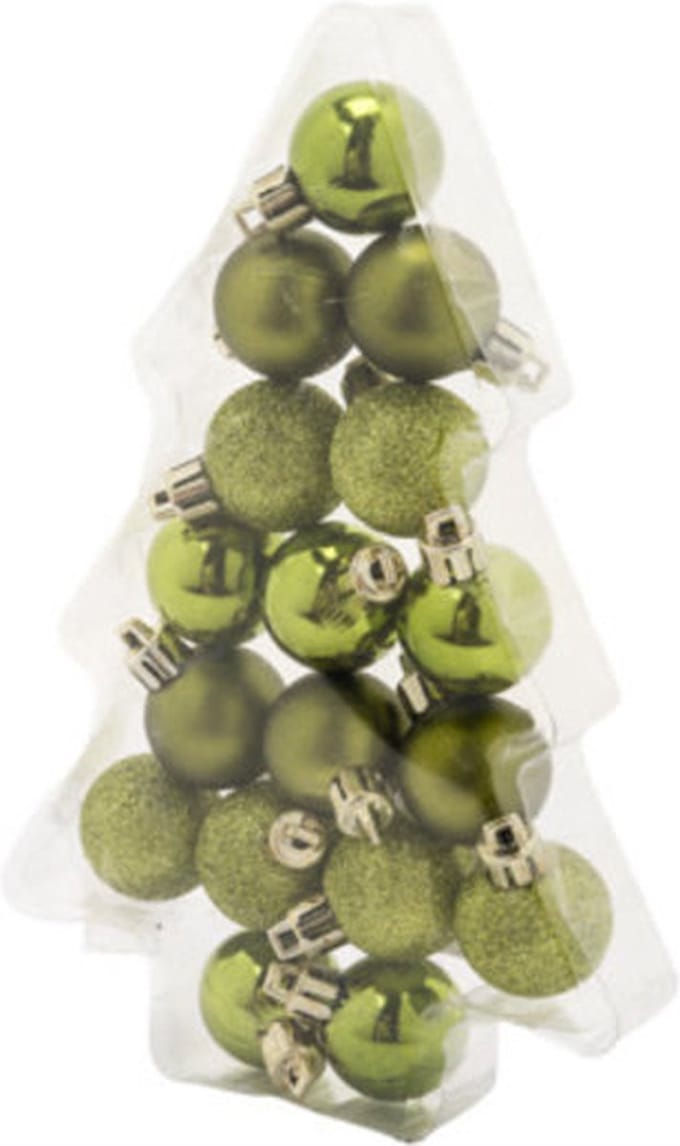 Kerstbal x17 - dia.3cm - groen