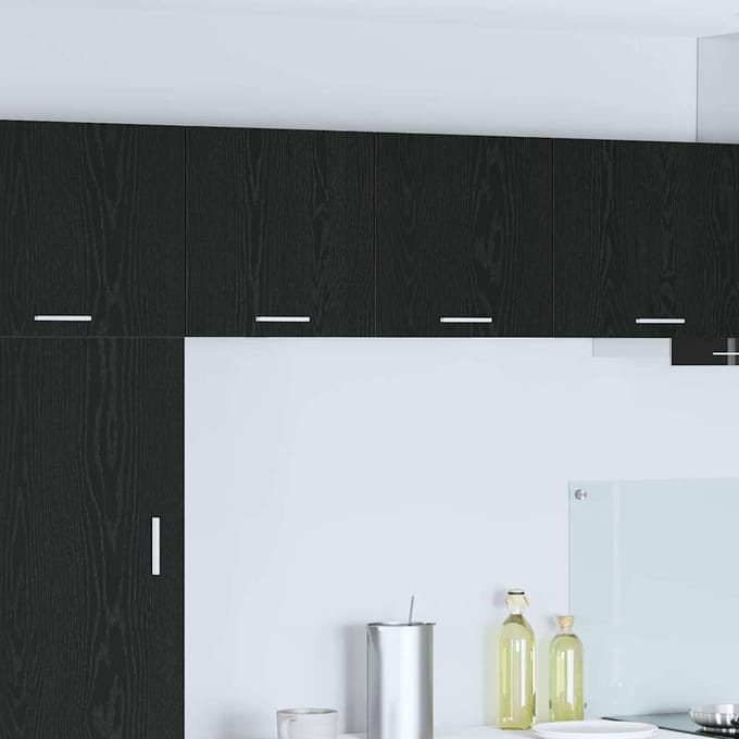 vidaXL - Hangkast - 2 - st - Zwart - Eiken - en - Wit - Bewerkt - hout