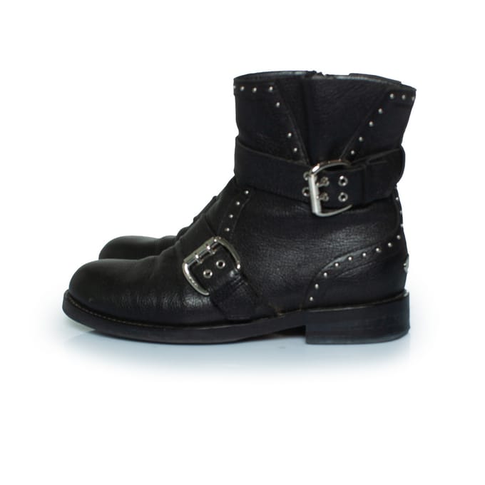 Jimmy Choo Blyss leren enkellaarsjes met studs