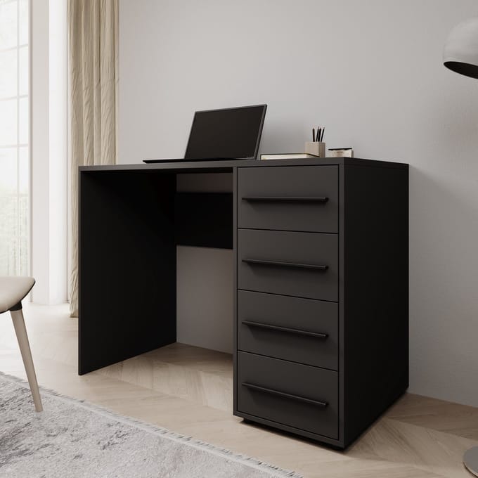 Meubella - Montalo - Bureau - Zwart - 120x60x75 cm