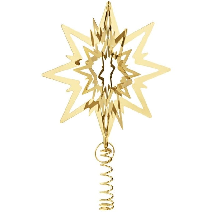 Georg Jensen kerstboompiek verguld 19 cm star Christmas