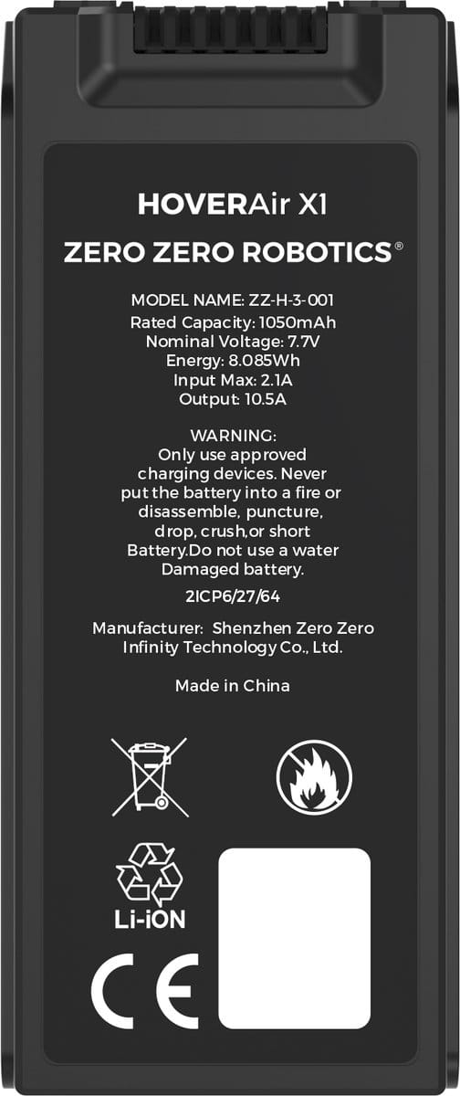 HOVERAir X1 Battery - Drone Accu - Voor X1 - Oplaadbaar - Zwart
