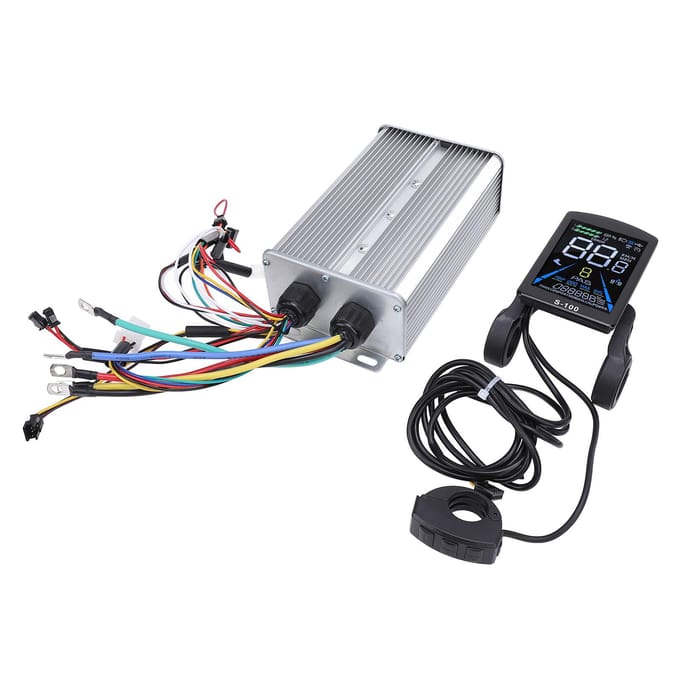 60A 3-modus Sinusgolf Controller met S 100 LCD Kleurenscherm Display Meter Aluminiumlegering ABS Controller Kit voor gray