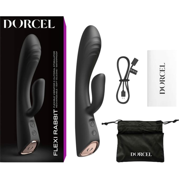 Dorcel - Flexi Rabbit - Verwarmde Tarzan Vibrator - Zwart