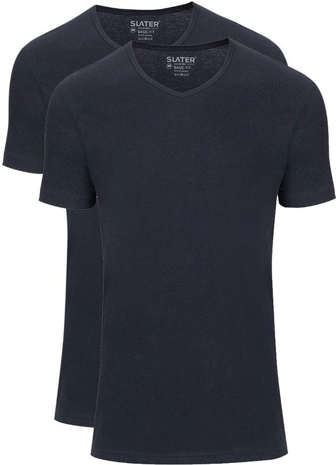 Slater t-shirt donkerblauw 2-pack - 60