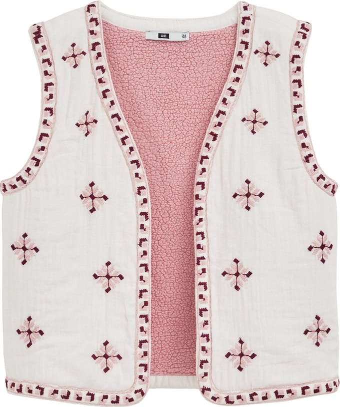 WE Fashion Meisjes gilet met embroideries