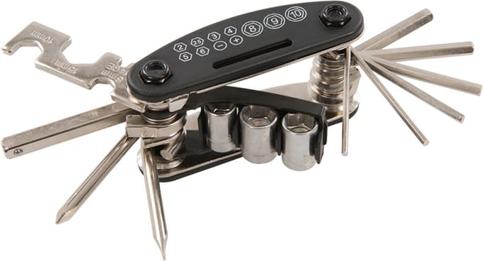 Silverline Fiets multitool - 15 functies - compact en veelzijdig - met opbergzakje