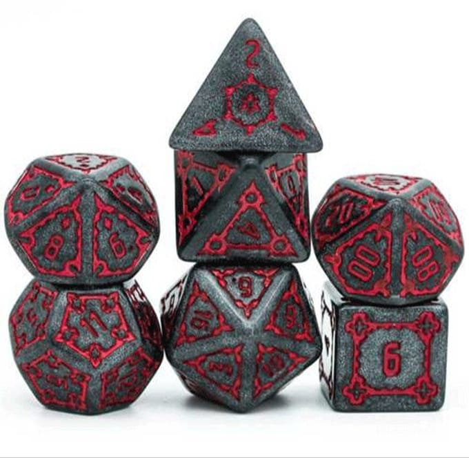 HOT Games dobbelstenen set jumbo kasteel rood rollenspel 7-delig.