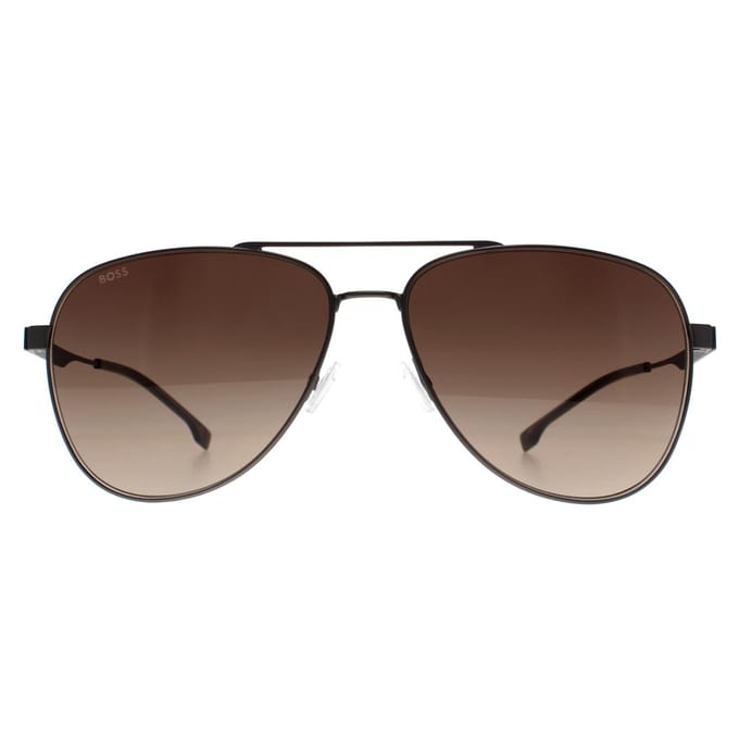 Hugo Boss Aviator Heren Mat Donker Ruthenium Bruin Kleurverloop BOSS 1641/S