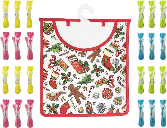 Set van 24 Zachte Wasknijpers - Multicolor - Stevige Antislip Plastic - Voor het Drogen van Kleding