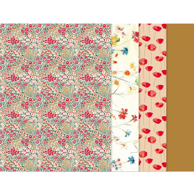 Hobbypapier Décopatch 30x40cm set à 4 vel thema Love is in the Meadow