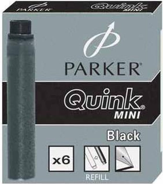 Tintenpatrone Parker Quink mini für Parker esprit schwarz 6er Pack