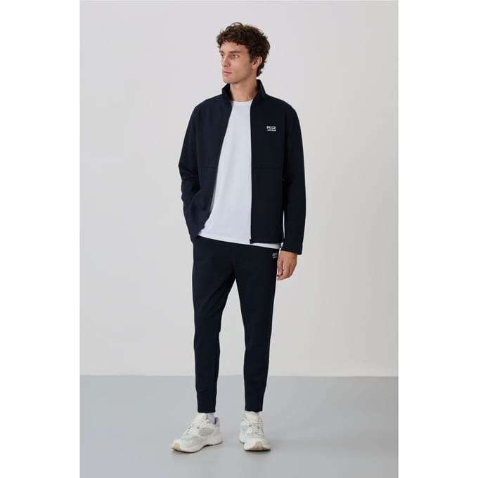 Heren Sweatshirt en Broek Set met Ritskraag