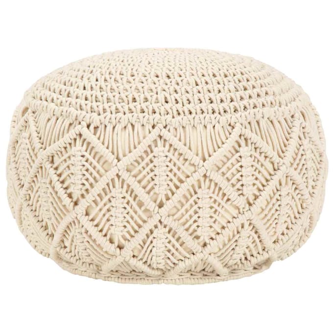 vidaXL - Poef - macramé - handgemaakt - 45x30 - cm - katoen