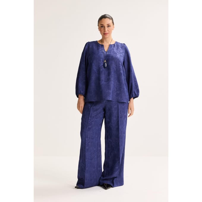 Wijde Broek In Satijnjacquard