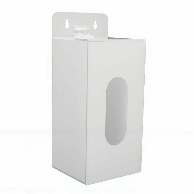 Wandmontage Handschoenhouder Transparante Acryl Opbergdoos voor Wegwerp Caps Maskers Schoenenhoezen 1 Compartiment white