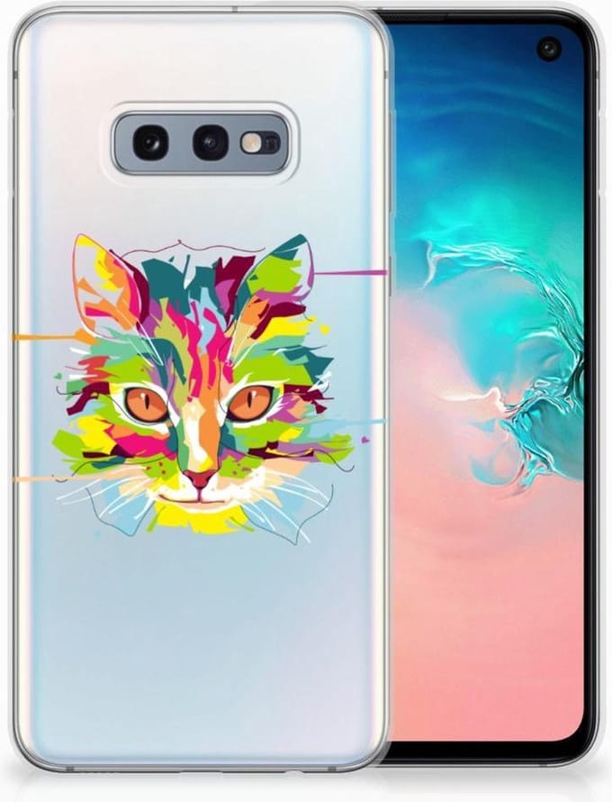 Samsung Galaxy S10e Telefoonhoesje met Naam Cat Color