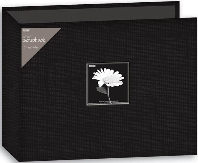 Pioneer - Black 3-Ring Fabric Album 12"X12" (T12CBF BK)