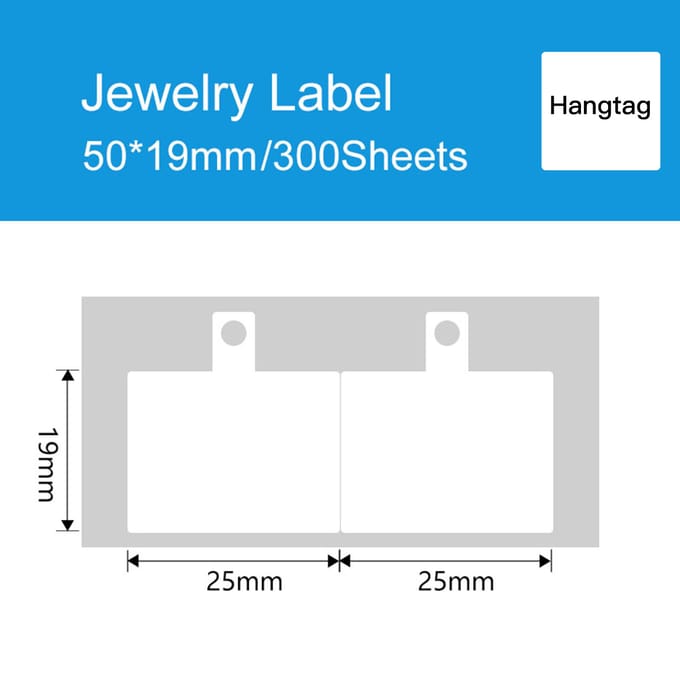 Étiquette de prix pour bijoux, impression thermique, papier autocollant, imperméable, résistant à l'huile, indéchirable Opposite Blank 14x53mm (100 sheets) white