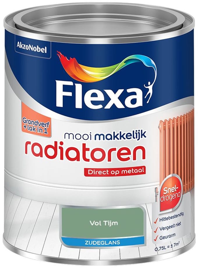 Flexa - Mooi Makkelijk Radiatoren Zijdeglans - Vol Tijm - Mengverf - 750 Ml