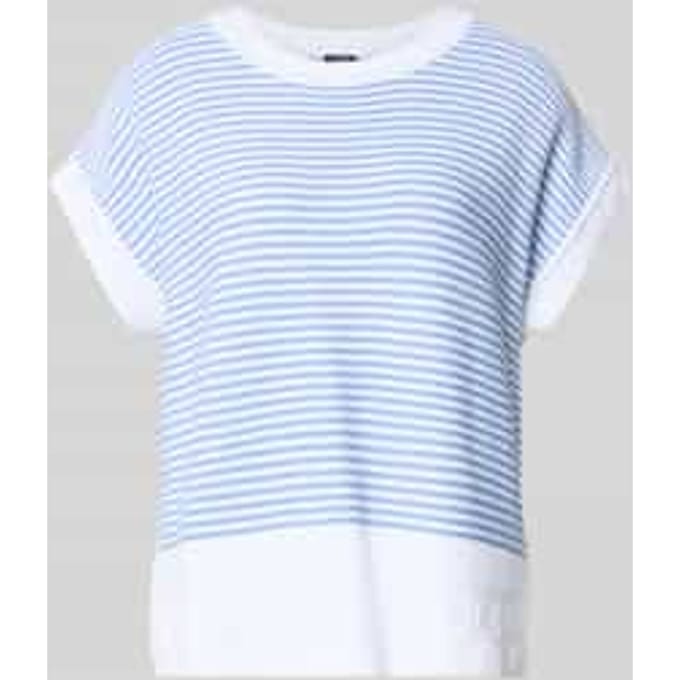 T-shirt van puur katoen in tricotlook model 'Kipe'