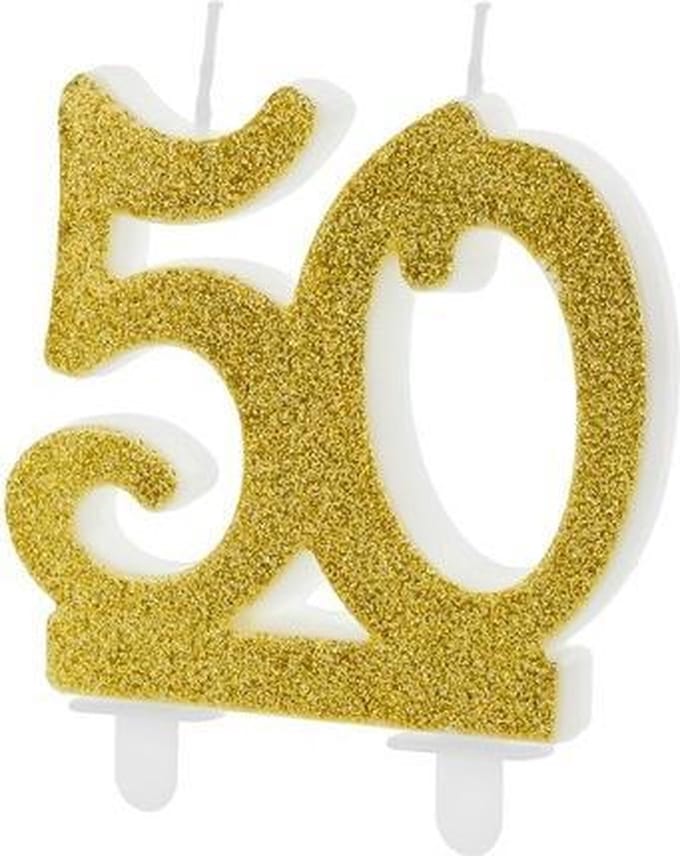 PartyDeco Cijferkaars 50 Modern Goud 10cm