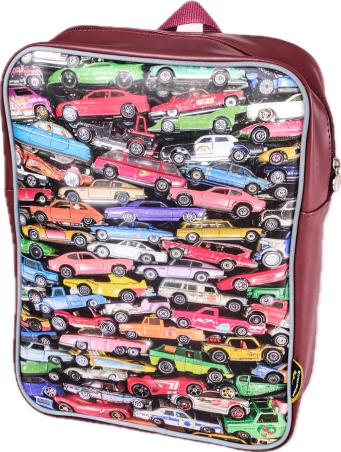 Kunstboer Rugzak vintage speelgoed auto’s