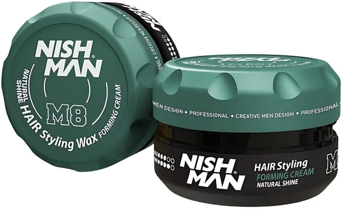 Nishman M8 Crème Pommade Coiffante Brillance Naturelle pour Cheveux 100 ml