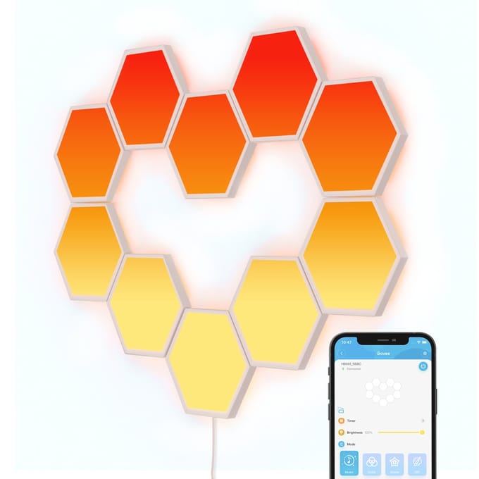 Govee hexagon wall panels RGBIC - 10 slimme lichtpanelen