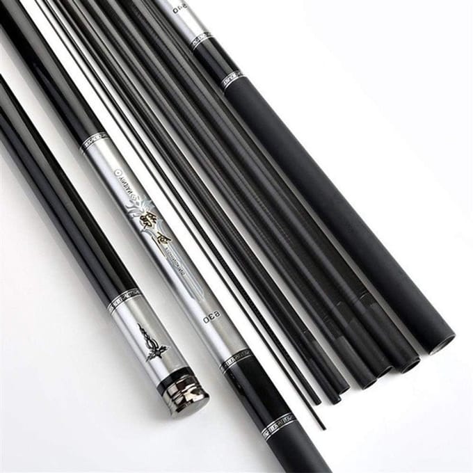 Telescoop hengel - Carbon hengel - Vissen op forel - Superharde vezel - 6.30 meter - Wit