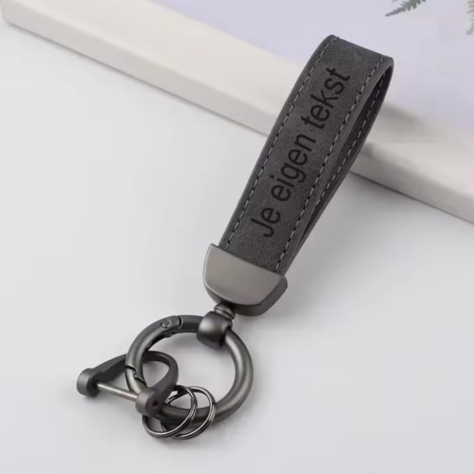 Sleutelhanger Grijs - Sjiek - Laser gegraveerd - Gepersonaliseerd