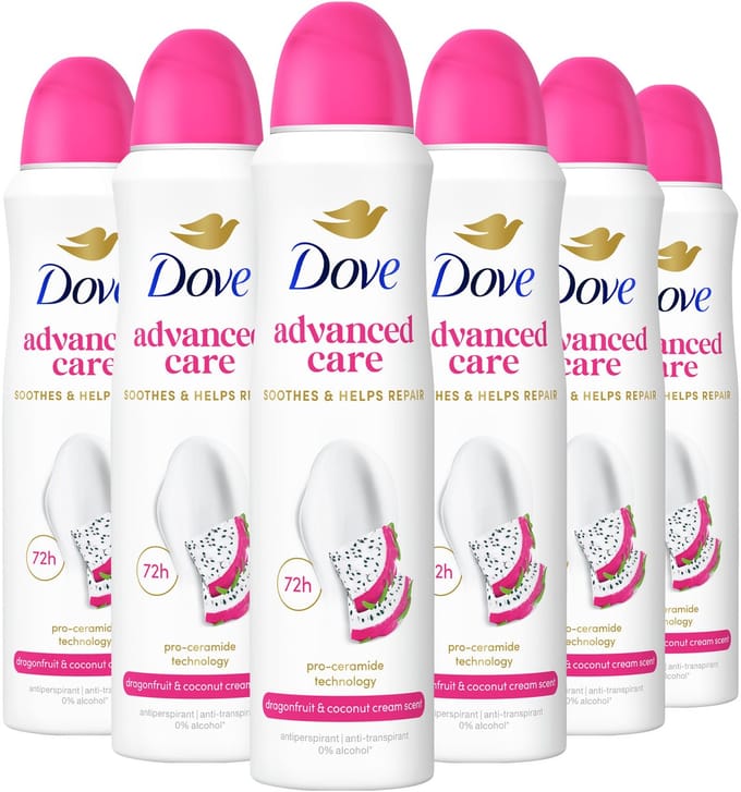 Dove - Anti-Transpirant Deodorant Spray - Advanced Care - Dragon Fruit & Coconut Cream - 6 x 150 ml
