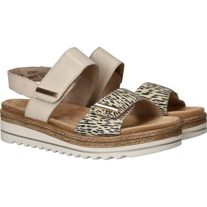 Remonte D0Q59-60 Sandalen Wit Dierenprint Leer Dames - Wit - 40