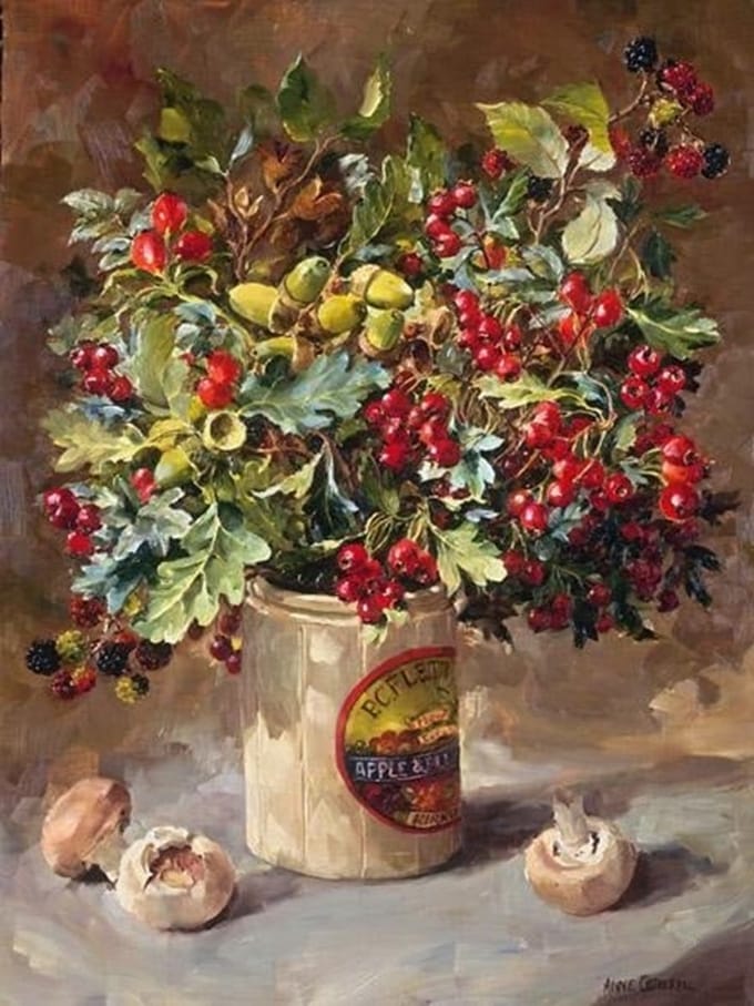 Dubbele kaart met env. Rozenbottel 15x20cm