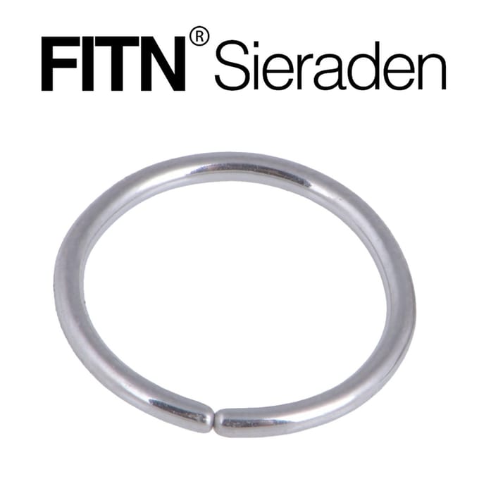FITN-TSMLR-Titanium-Segment Ring-Zilver-1 x 6 mm-Helix-Septum-Lip-Neus Fake Piercing