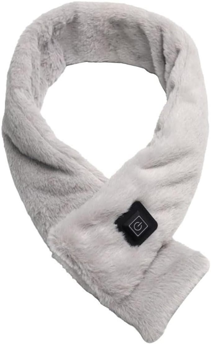 Verwarmde Sjaal met 3 Instelbare Temperaturen voor de Winter, Ideaal als Cadeau voor Dames en Heren, One Size (Grijs)
