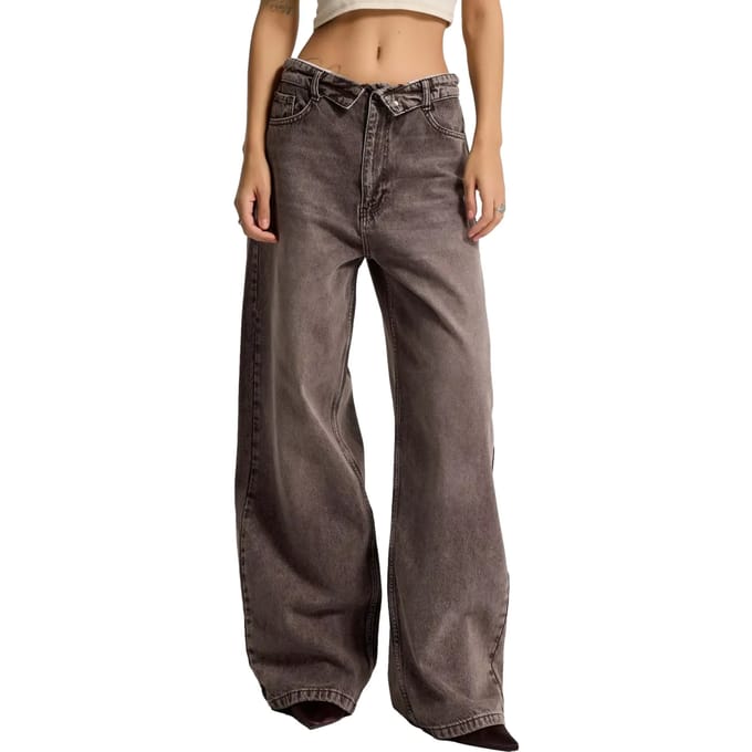 It's Basic - STRAIGHT LOW RISE JEANS - CHESTNUT