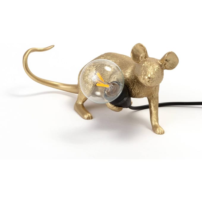 SELETTI Mouse Lamp LED decoratieve lamp USB horizontaal goud