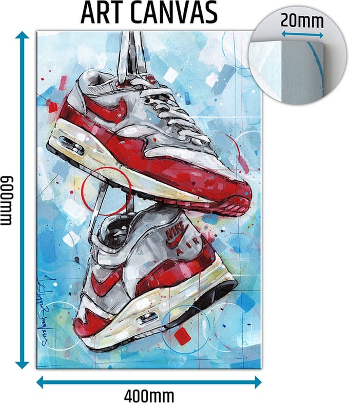 Sneaker canvas OG red 40x60 cm