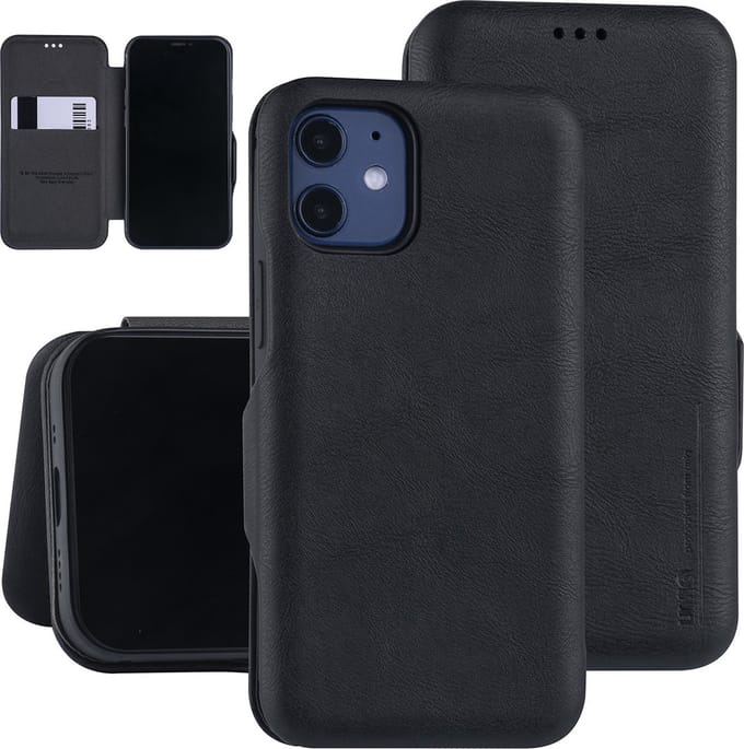 UNIQ Accessory Zwart hoesje iPhone 12 Mini - Book Case