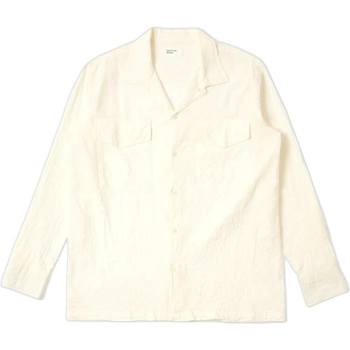 Overhemd Universal Works wachten shirt arten seersucker - ecru