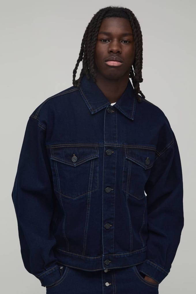 Oversized Boxy Denim Co-Ord Jacket | Indigo | Size Medium