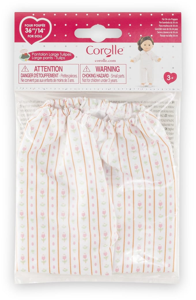 Corolle poppenbroek tulpenprint - poppenkleding 36cm vrolijk textiel.