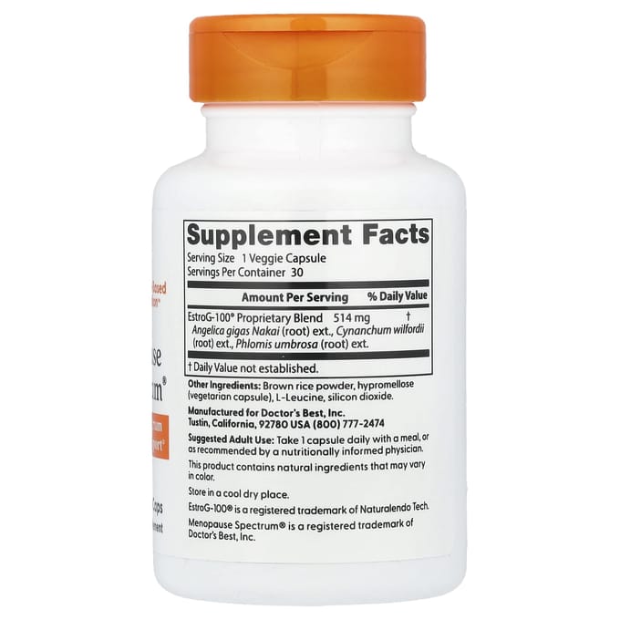Best EstroG-100, 514 mg (30 Veggie Caps) - Doctor's Best - Menopause Spectrum with EstroG-100 - 30 vcaps