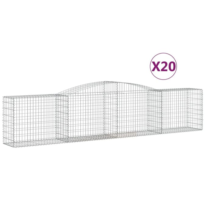 vidaXL - Schanskorven - 20 - st - gewelfd - 400x50x80/100 - cm - ijzer