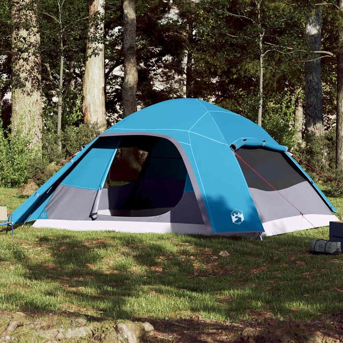 Vidaxl Tente Familiale, Dôme, 6 Personnes, Bleu, Imperméable